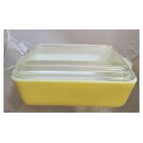 Pyrex yellow covered refrigerator dish