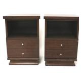 Pair mid-century mahogany stands by Hooker