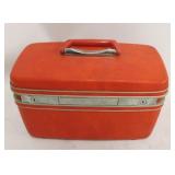 Red Samsonite vanity case