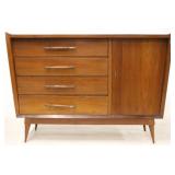 Danish slanted geometric server w/ door & drawers