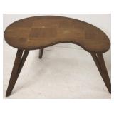 Vintage inlaid mid-century kidney accent table