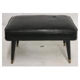 Mid-century black vinyl ottoman