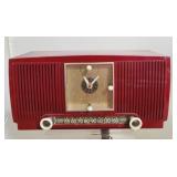 Vintage red General Electric radio