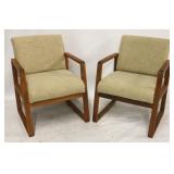 Pair Danish modern arm chairs