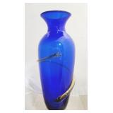 Blenko art glass vase with ribbon
