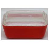 Pyrex red covered refrigerator dish
