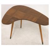 Vintage inlaid mid-century kidney accent table