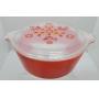 Pyrex red Friendship casserole with lid