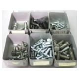 Set of 6 Metal Storage Bins w/ Contents