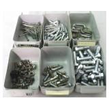 Set of 6 Metal Storage Bins w/ Contents