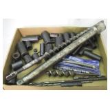 Lot of Assorted heavy duty sockets & drill bits