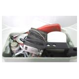 Plastic Storage bin w/ contents