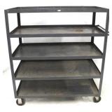 Rolling metal shelf