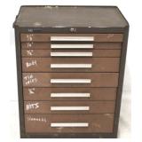 Metal tool box storage bin