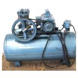Air compressor with wood rolling cart - works