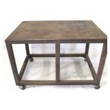 Rolling metal work table