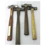 Lot of 4 Ball Peen Hammers