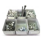 6 Bins with assorted hardware