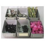 Set of 6 Metal Storage Bins w/ Contents