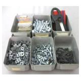 Set of 6 Metal Storage Bins w/ Contents