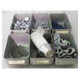 Set of 6 Metal Storage Bins w/ Contents