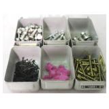 Set of 6 Metal Storage Bins w/ Contents