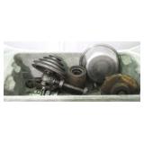 Plastic Storage Bin w/ contents