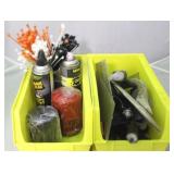 Set of 2 Plastic Storage Bins w/ contents