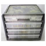 Plastic Storage bin w/ assorted hardware