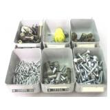 Set of 6 Metal Storage Bins w/ Contents