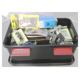 Plastic Storage Bin w/ contents