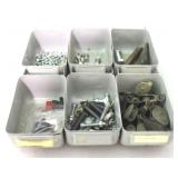Set of 6 Metal Storage Bins w/ Contents