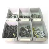 Set of 6 Metal Storage Bins w/ Contents