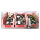 Set of 3 Plastic Storage Bins w/ Contents