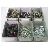 Set of 6 Metal Storage Bins w/ Contents