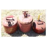 Lot of 3 Metal Gas Cans