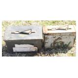 Lot of 2 Metal Military Ammo Cases