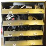Metal Storage Bin w/ Assorted Hardware