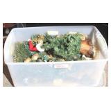 Plastic Tote full of Christmas Items