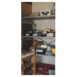 Metal Sehlf w/ Assorted Items 37 x 70 x 19