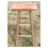 Vintage Wood Stool - 14 1/2 x 9 x 29