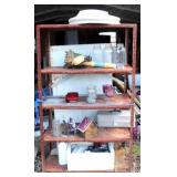 Metal Shelf w/ Assorted Items