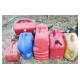 Lot of Assorted Plastic Gas Cans