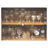 2 Shelves of stems & glasses