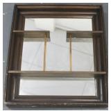 Walnut shadowbox framed mirror