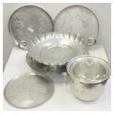 6 Hammered aluminum items
