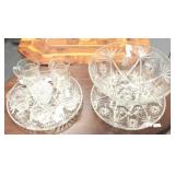 9 Pieces pressed glass