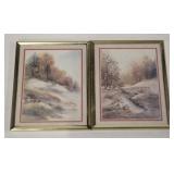Pair framed prints