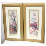Pair floral framed prints