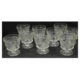 9 Vintage pressed glass sherbets
